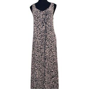 Linda Lundstrom Womens Small Basics Sleeveless Maxi Stretch Pattern Dress